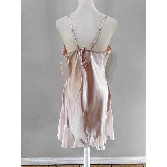 Vintage Linea Donatella Blush Pink Bridal Style Lace Chemise Nightgown medium - Picture 4 of 7